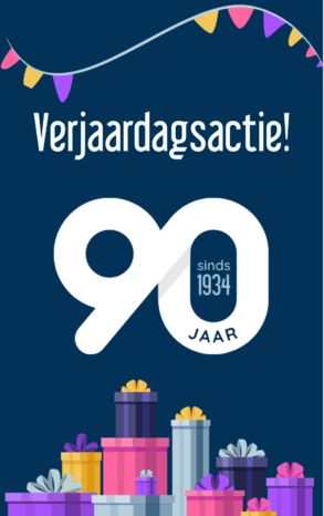 Vier onze 90e verjaardag en kies uit 90 cadeaus